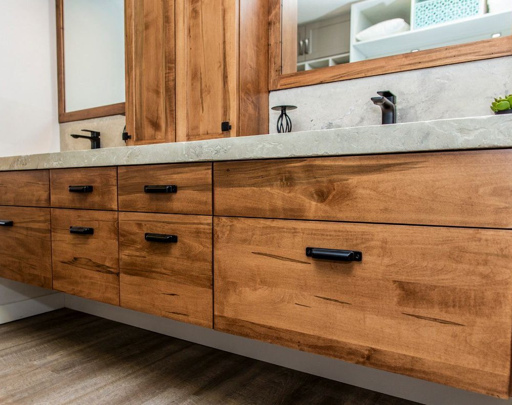 Double Sink Bathroom Vanity, Cabinets and Mirrors